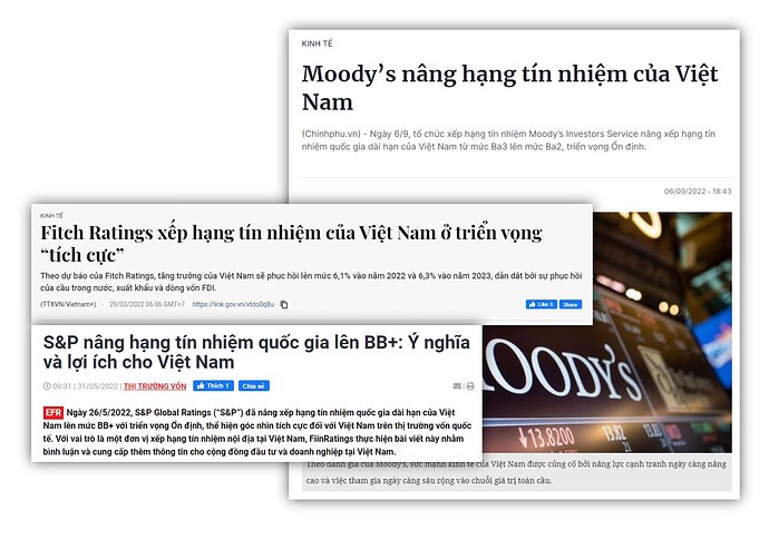 16. Chính phủ cũng có xếp hạng tín nhiệm