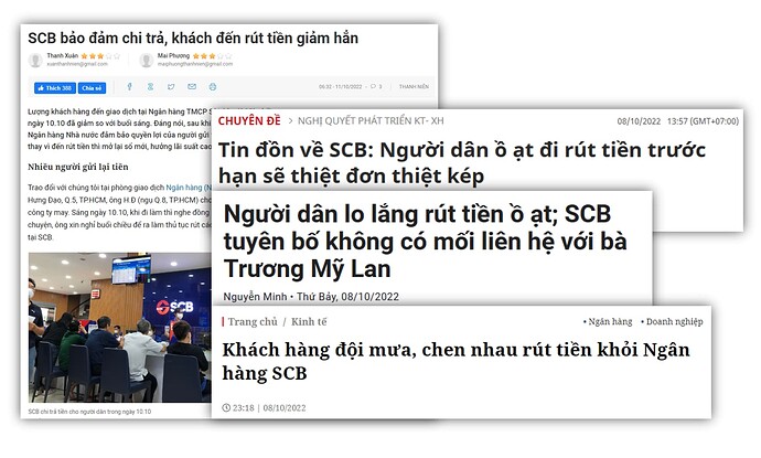 14. SCB có quy mô không nhỏ thành ra biến động ở đây khiến cả hệ thống hú vía