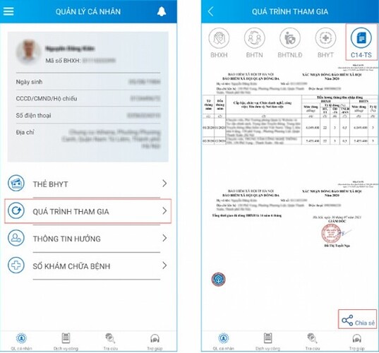 Bổ sung chức năng xem thông báo Xác nhận đóng BHXH trên ứng dụng VssID