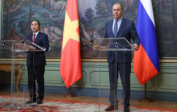 Bộ trưởng Ngoại giao Việt Nam Bùi Thanh Sơn và Bộ trưởng Ngoại giao Nga Sergey Lavrov Bộ Ngoại giao Nga / TASS