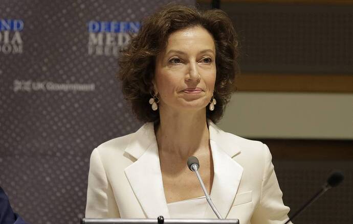 Tổng giám đốc UNESCO Audrey Azoulay Ảnh AP / Seth Wenig