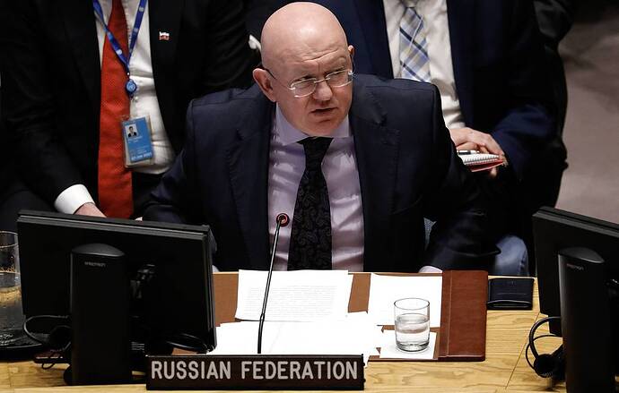 Đại diện thường trực của Liên bang Nga tại Liên hợp quốc Vasily Nebenzya EPA-EFE / PETER FOLEY