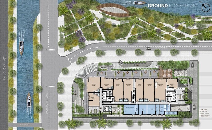 Mặt bằng tổng thể tầng trệt chung cư Aurora Residences