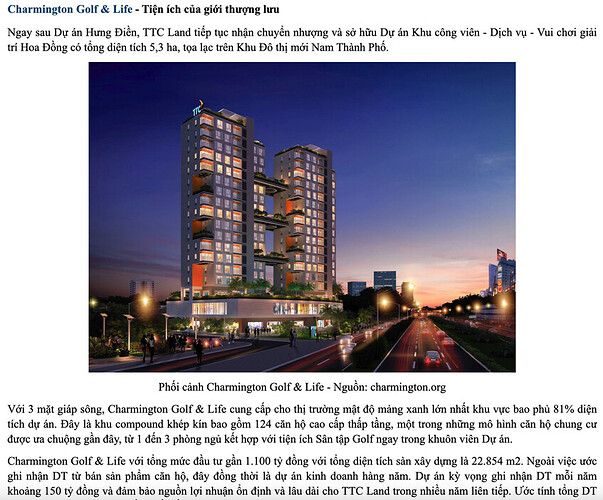 4.5 Dự Án Charmington Golf & Life