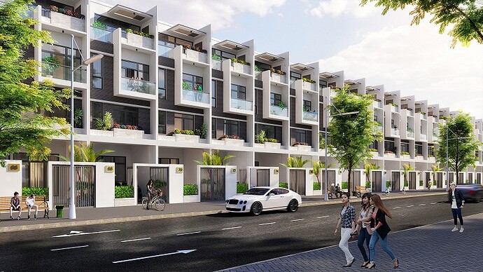 Phối cảnh liền kề dự án Mỹ Hào Garden City Phố Nối - Hưng Yên