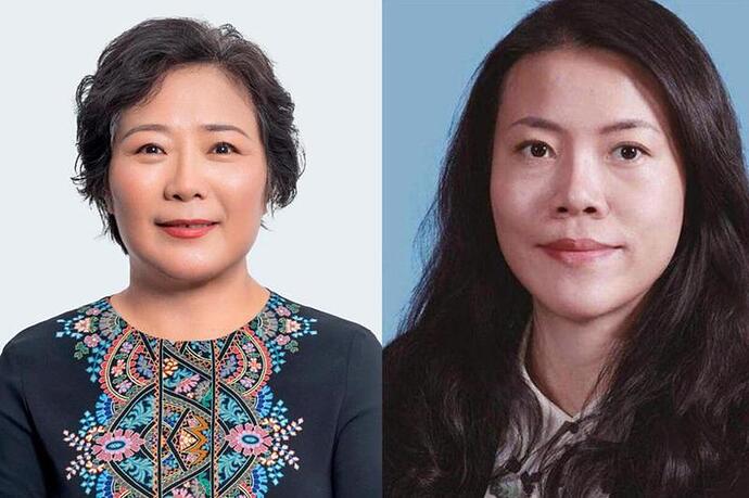 Bà Wu Yajun (trái), đồng chủ tịch Longfor Group Holdings, và Yang Huiyan, đồng chủ tịch Country Garden - Ảnh: Forbes