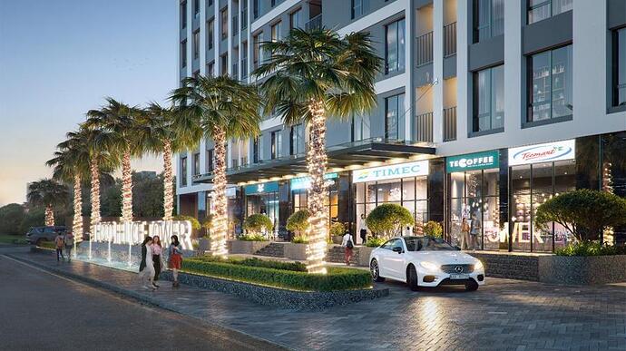 Một góc cổng vào khu căn hộ Tecco Felice Tower.