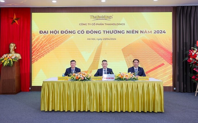 Ngày 23/4, tại Đại hội cổ đông, Ban Lãnh đạo Công ty Cổ phần Thaiholdings đã thông tin tới cổ đông kết quả kinh doanh năm 2023 với nhiều kết quả khả quan và các chỉ tiêu kế hoạch kinh doanh 2024.