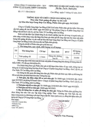 CBI MUA QUẶNG SẮT