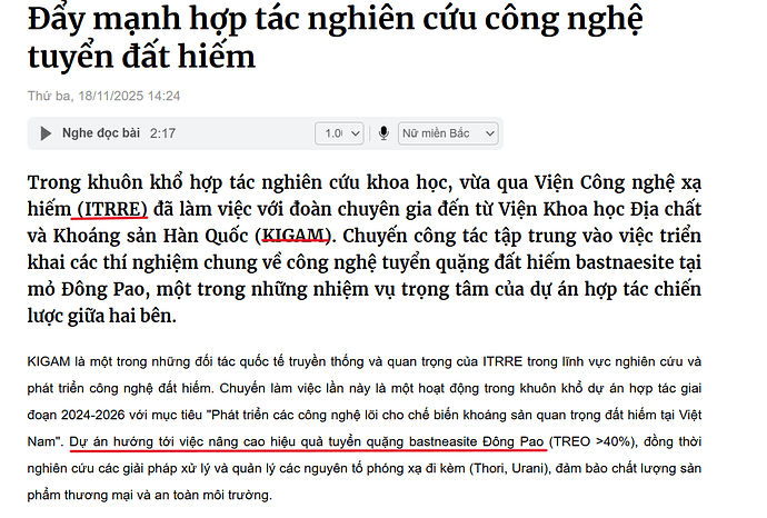 Công nghệ tại mỏ đông pao