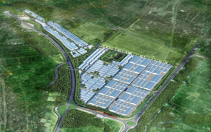 Phối cảnh KCN Lý Thường Kiệt với quy mô 235ha (Ảnh Hòa Phát)