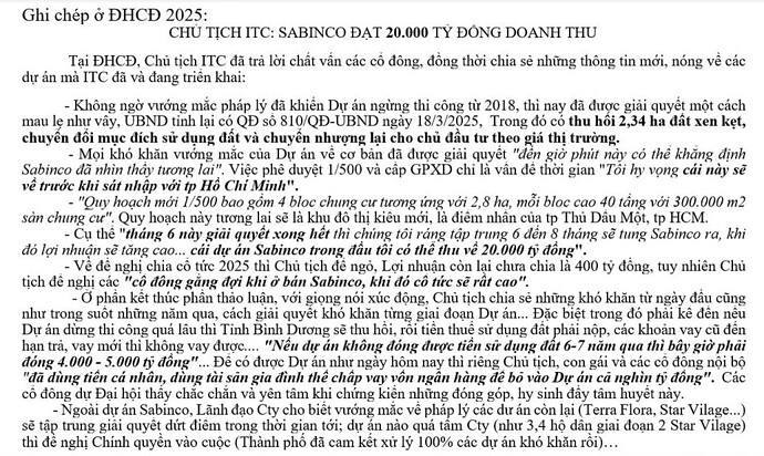 ITC cổ tức cao khi có nguồn thu Sabinco