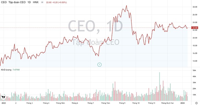 Giá cổ phiếu CEO Tập đoàn CEO