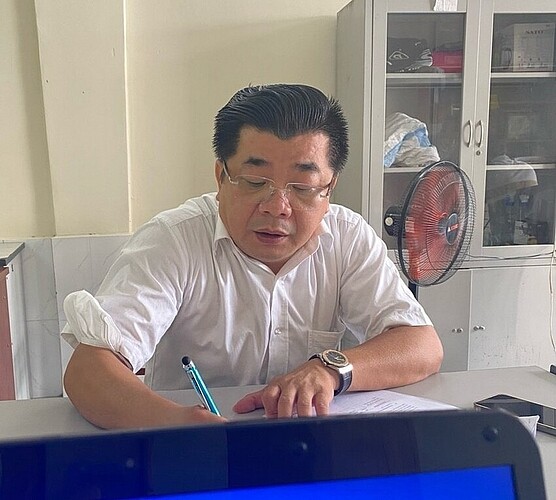 Ông Trần Xuân Kiêm làm việc với cơ quan công an