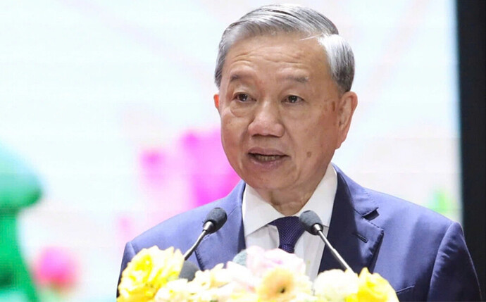 Tổng Bí thư Tô Lâm phát biểu tại cuộc gặp mặt, chiều 15/4.