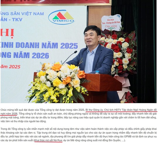 khai thác mỏ sắt nà rụa