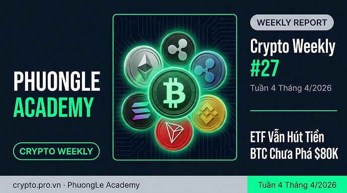 PhuongLe Academy Crypto Weekly #27  Tuần 4 Tháng 42026 — ETF Vẫn Hút Tiền, BTC Vẫn Chưa Phá $80K Kịch Bản Nào Tiếp Theo