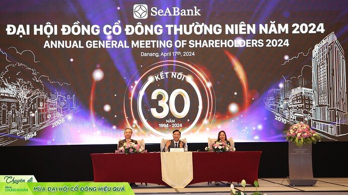 Đại hội đồng cổ đông thường niên 2024 SeABank (SBB): Đặt mục tiêu tăng trưởng 28%, tăng vốn điều lệ lên 30.000 tỷ đồng