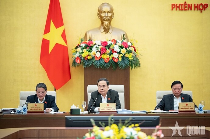 Chủ tịch Quốc hội Trần Thanh Mẫn chủ trì phiên họp. Ảnh: PHẠM THẮNG Chủ tịch Quốc hội Trần Thanh Mẫn chủ trì phiên họp. Ảnh: PHẠM THẮNG