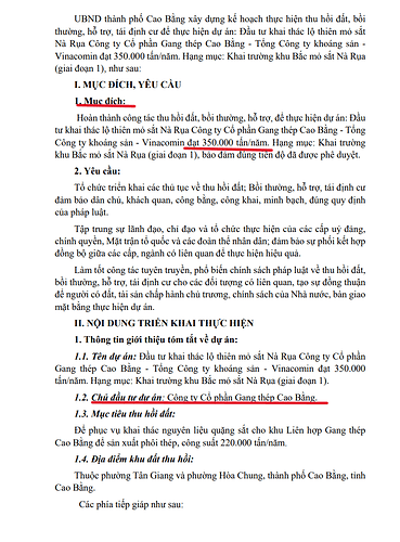 kê hoạch khai thách mỏ na rụa 1