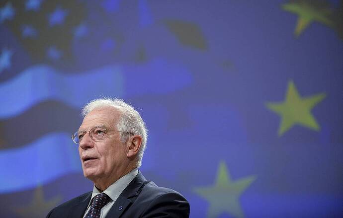 Đại diện cấp cao của EU về chính sách đối ngoại và an ninh Josep Borrel Johanna Geron, Pool qua AP