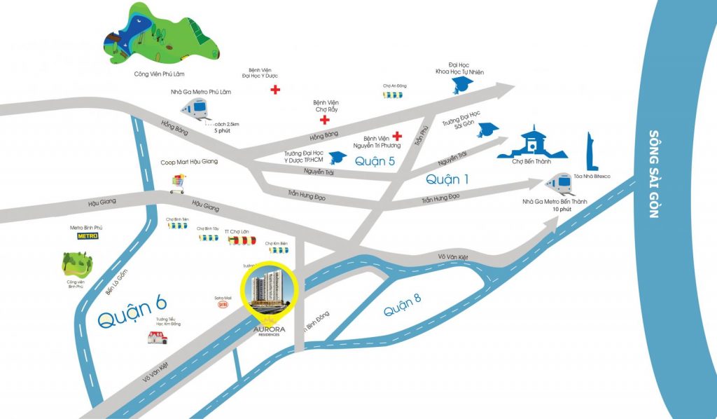 Vị trí dự án Aurora Riverside