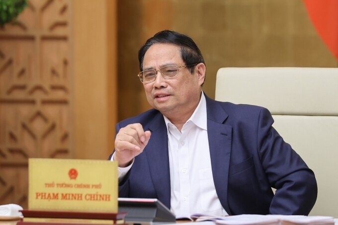 Thủ tướng Phạm Minh Chính phát biểu tại họp Chính phủ, ngày 3/7. Ảnh: VGP