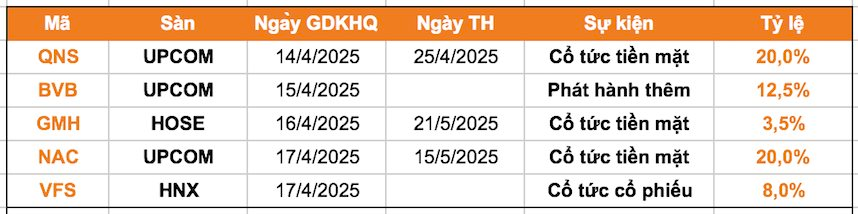 Lịch chốt quyền cổ tức tuần 14-18/4: Một doanh nghiệp chi hơn 700 tỷ đồng trả cổ tức- Ảnh 1.