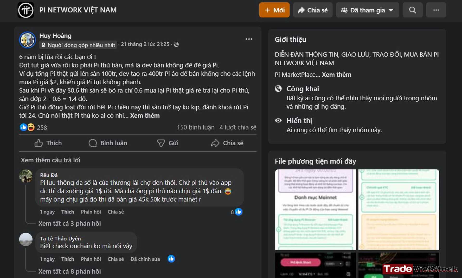 Phản ánh Tiêu Cực Của Người Dùng Pi Network Trade Việt Stock