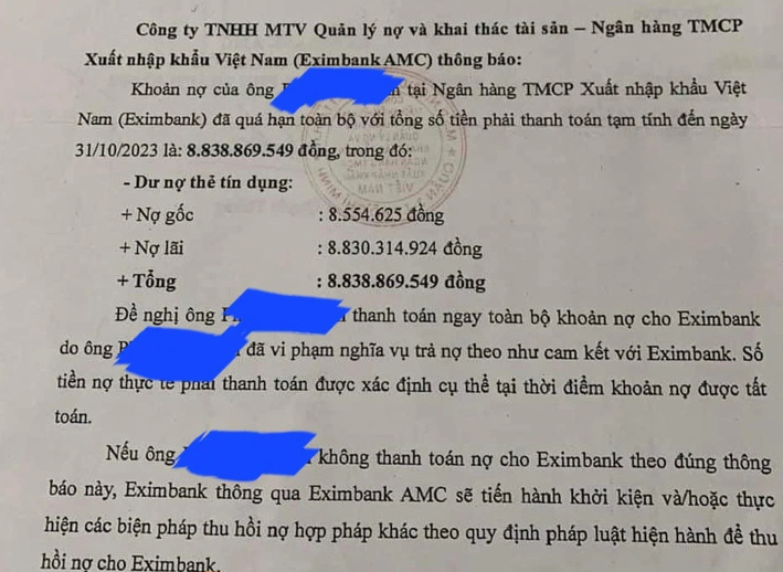 Công ty quản lý nợ của Eximbank - đơn vị có cán bộ 'máy móc' đòi nợ 8,8 tỷ đồng vụ thẻ tín dụng làm ăn ra sao?