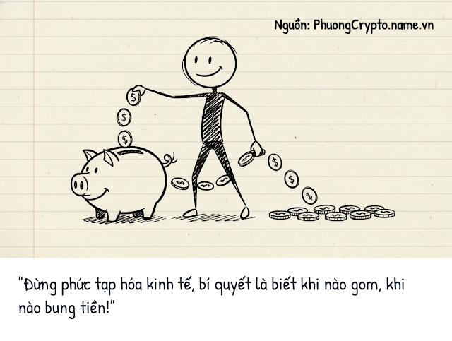 Bài học cuộc sống Không cần kinh tế vĩ mô phức tạp, chỉ cần biết lúc nào nên Gửi tiết kiệm và lúc nào nên Giải ngân vốn. Phương Crypto