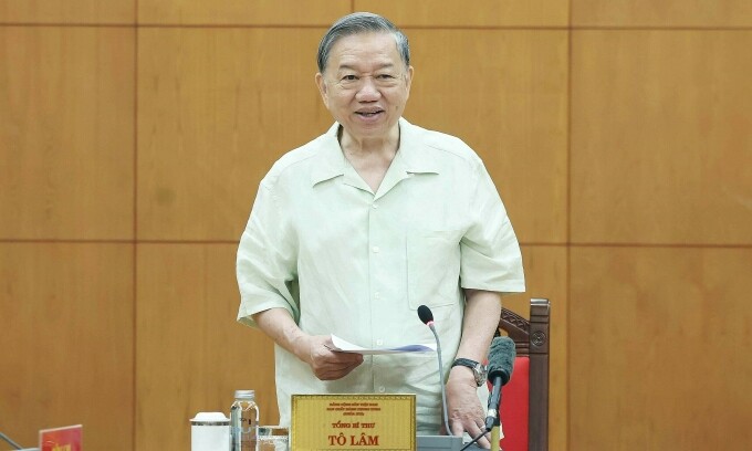 Tổng Bí thư Tô Lâm làm việc với Ban Thường vụ Đảng ủy Chính phủ ngày 17/9. Ảnh: TTXVN