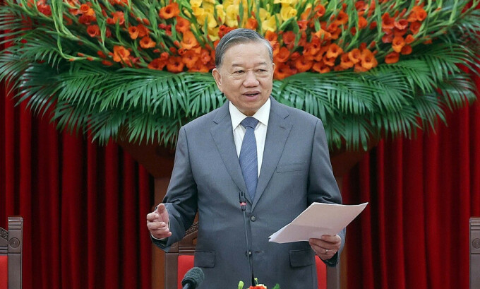 Tổng Bí thư Tô Lâm phát biểu sáng 26/10. Ảnh: TTXVN