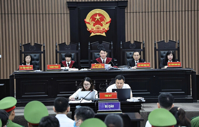 Phiên tòa được điều hành bởi thẩm phán chủ tọa Trần Nam Hà. Ảnh: Danh Lam