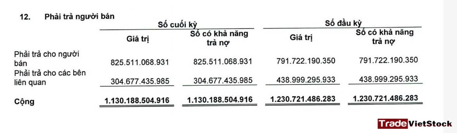 Khoản Phải Trả Cho Người Bán Của Ht1 Trong Quý 4 2024 Cho Thấy Khả Năng Thanh Toán Tốt Trade Việt Stock