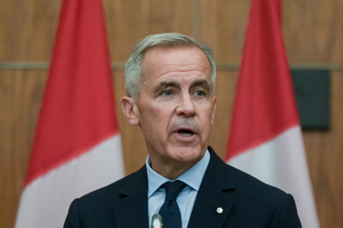 Thủ tướng Canada Mark Carney phát biểu sau thông báo xóa bỏ nhiều mức thuế trả đũa lên hàng Mỹ, tại Ottawa, Ontario, Canada, ngày 22/8. Ảnh: Reuters