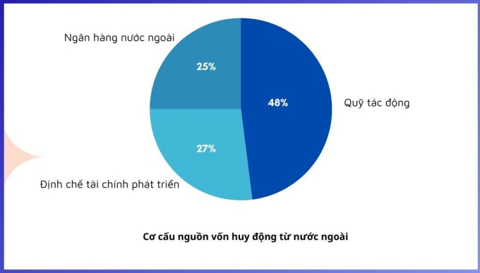 Cơ cấu nguồn vốn huy động từ nước ngoài năm 2025 của doanh nghiệp. Ảnh: EVF
