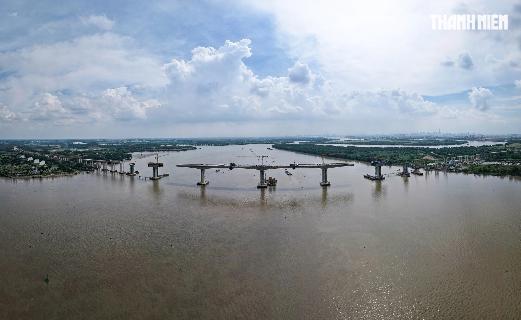 Cận cảnh hợp long nhịp cầu Nhơn Trạch lớn nhất đường Vành đai 3 TP.HCM- Ảnh 1. Cận cảnh hợp long nhịp cầu Nhơn Trạch lớn nhất đường Vành đai 3 TP.HCM- Ảnh 1.