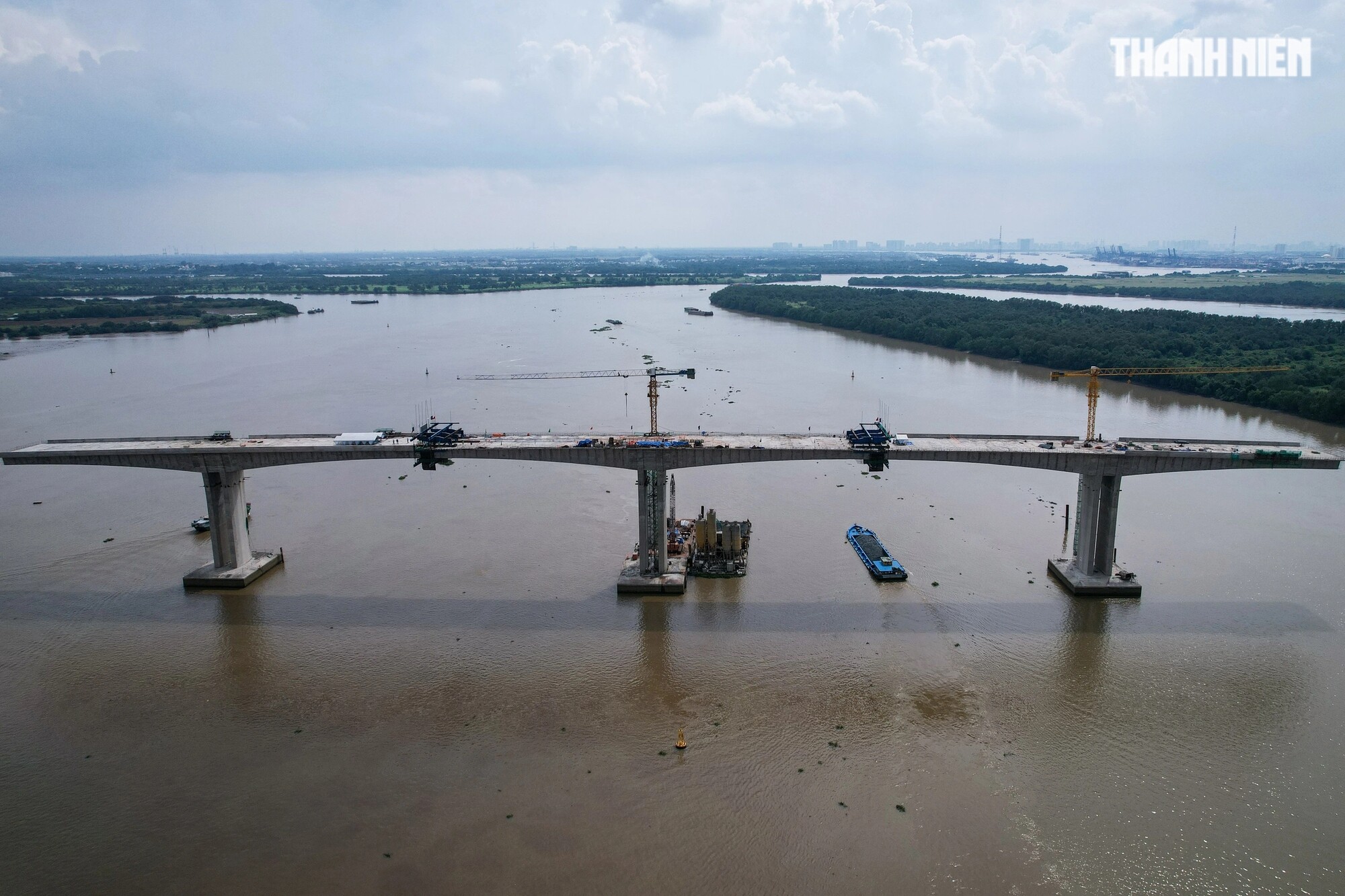 Cận cảnh hợp long nhịp cầu Nhơn Trạch lớn nhất đường Vành đai 3 TP.HCM- Ảnh 2. Cận cảnh hợp long nhịp cầu Nhơn Trạch lớn nhất đường Vành đai 3 TP.HCM- Ảnh 2.