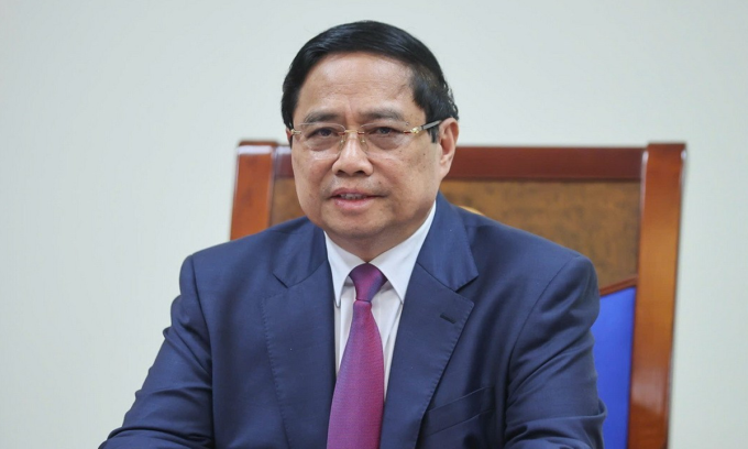 Thủ tướng Phạm Minh Chính trong cuộc điện đàm với Thủ tướng Hun Manet chiều 15/8. Ảnh: TTXVN