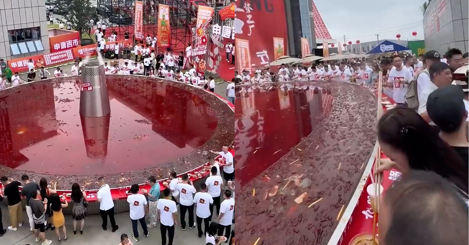 Dân tình nô nức ăn nồi lẩu khổng lồ nhưng dân mạng