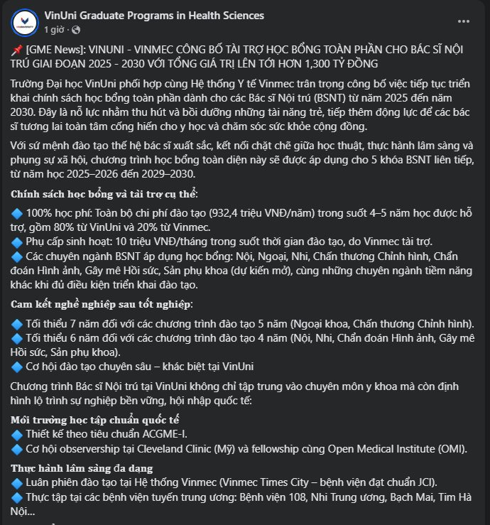 Tỷ phú Phạm Nhật Vượng bỏ 1.300 tỷ đồng để chiêu mộ bác sĩ nội trú: Bao trọn học phí hơn 900 triệu đồng/năm, còn phát thêm 10 triệu/tháng- Ảnh 1. Tỷ phú Phạm Nhật Vượng bỏ 1.300 tỷ đồng để chiêu mộ bác sĩ nội trú: Bao trọn học phí hơn 900 triệu đồng/năm, còn phát thêm 10 triệu/tháng- Ảnh 1.